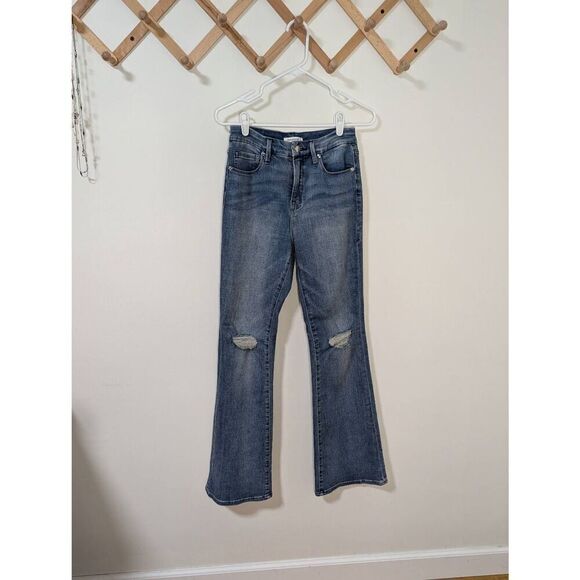 Good American Good Flare Medium Wash Denim Jeans - Size 4/27 - Picture 1 of 7